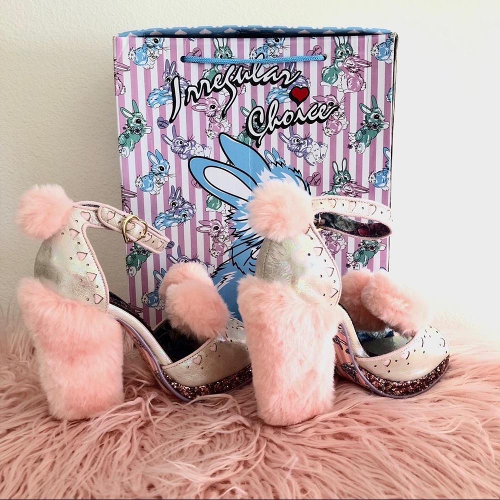 Irregular Choice Cream Puff Pink Bunny Heels NIB - Picture 2 of 6